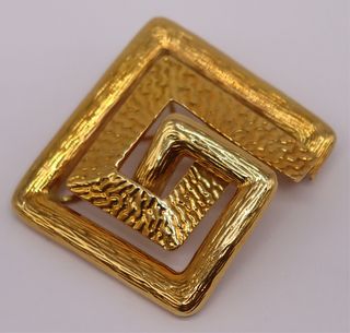 JEWELRY. Modernist 18kt Gold Brooch.