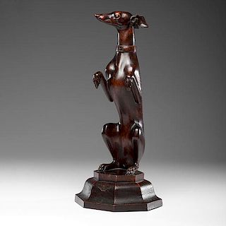 Carved English Whippet Sculpture 