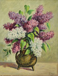 R. Steuby Signed Oil On Canvas Floral Still Life.