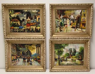 4x D. Masset Signed Oils on Canvases French Scenes