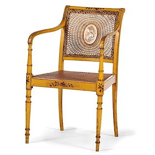 Regency Painted Open Arm Chair 