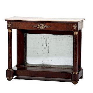 Regency Mahogany Console Table with Marble Top 