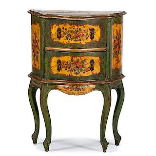 Louis XV-Style Diminutive Paint-Decorated Commode 