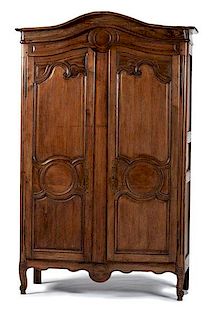 Provincial Louis XV-Style Armoire 