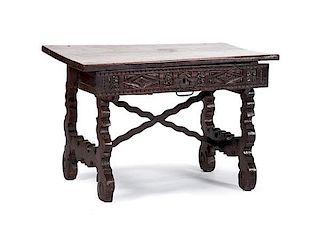 Spanish Baroque Writing Table in Walnut 