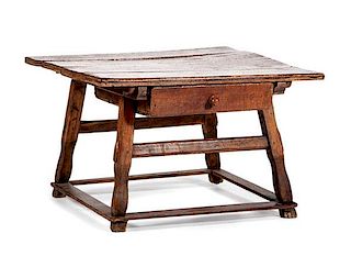 Swiss Alpine Center Table with One Drawer 