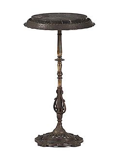 Cast and Hammered Bronze Smoking Stand 