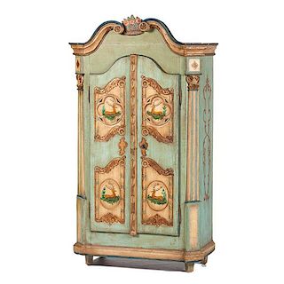 Continental Paint-Decorated Wardrobe 
