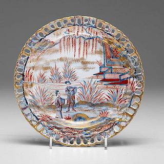 Saint Clément Faience Plate with Oriental Decoration 