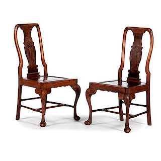 Chinese Export Queen Anne-Style Side Chairs in Huanghuali 