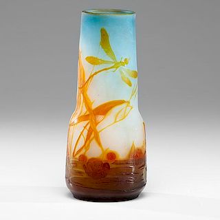 Galle Cameo Dragonfly Vase 