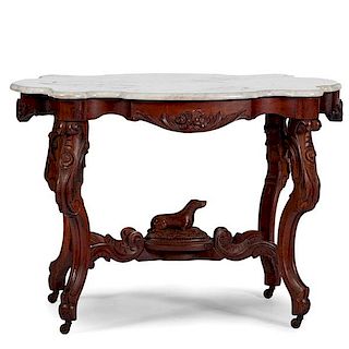 Victorian Marble-Top Dog Table 