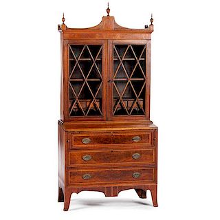 Federal-Style Secretary Bookcase with Inlay 