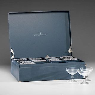 Steuben Champagne Glasses in Original Box 