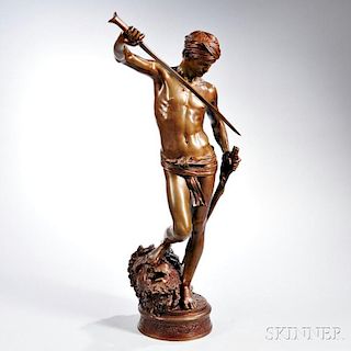 After Marius-Jean-Antonin Mercié (French, 1845-1916)       Bronze Figure of David