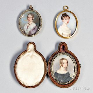 Three Portrait Miniatures of Women