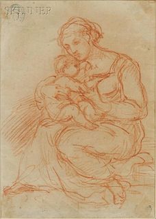 Attributed to Egisto Rossi (Italian, c. 1824-1899)      Seated Mother and Child