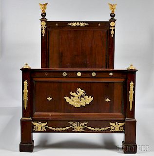French Empire-style Ormolu-mounted Mahogany Bed