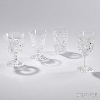 Thirty Pieces of Brilliant-cut Glass Stemware