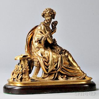 After Joseph Charles de Blezer (French, b. 1868)       Bronze Dore Muse