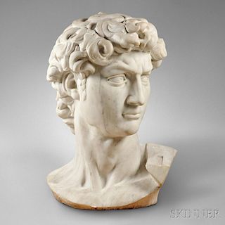 Carved Marble Head of David