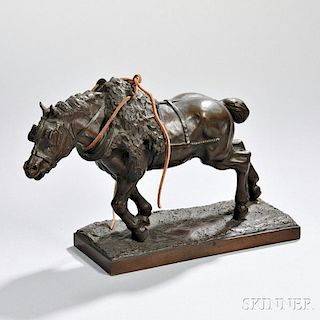 After Regis-Francois Gignoux (French, 1816-1882)         Bronze Mule