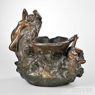 Emmanuel Villanis (French, 1858-1914)     Bronze Jardiniere