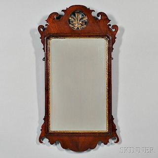 Queen Anne-style Parcel-gilt Mahogany Mirror