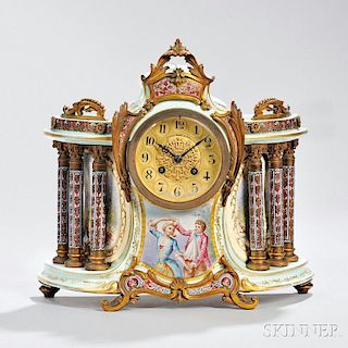 Porcelain and Gilt-bronze Clock
