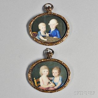 Pair of Early Double Portrait Miniatures