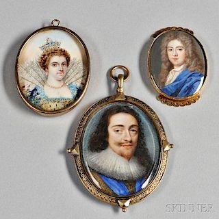 Three Portrait Miniatures of Aristocrats