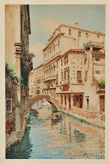 Attributed to Gino Baldo (Spanish, 1884-1961)      Venice Canal