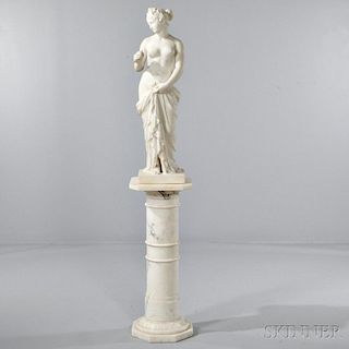 Continental School, 19th Century       White Marble Sculpture of Venus