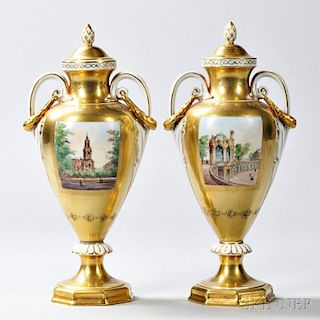 Pair of Dresden Porcelain Vases