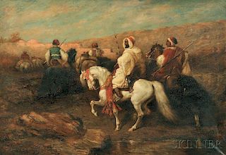 After Adolph Schreyer (French/German, 1828-1899)      Arabs on Horseback