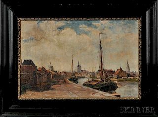 Continental School, 19th Century      Dutch Canal Scene