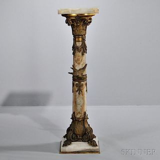 Louis XV-style Marble and Gilt-bronze Pedestal