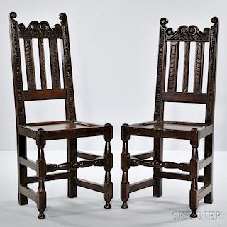 Pair of Oak Backstools