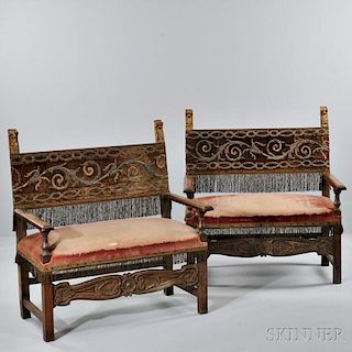 Pair of Italian Upholstered Benches