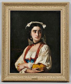 Edward Harrison May (American, 1824-1887)      Portrait of a Neapolitan Woman