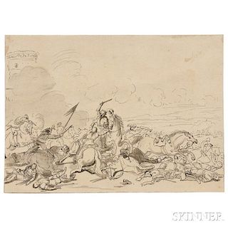 Italian School, 18th Century      Equestrian Battle Scene
