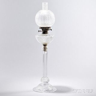 Dorflinger-type Cut Glass Globe Lamp