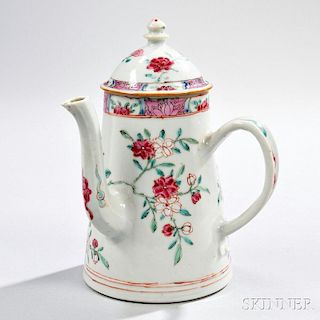 Qianlong Porcelain Side Handle Coffeepot and Cover
