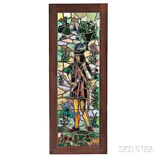 Single Stained Glass Panel with Male Figure