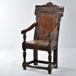 Carved Oak Wainscot Chair