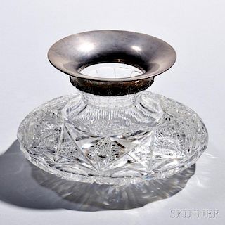 Sterling Silver-mounted Brilliant-cut Colorless Glass Vase