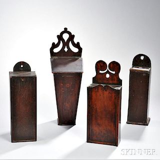 Four Carved English Boxes