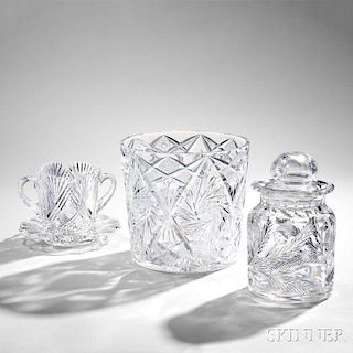 Three American Brilliant-cut Glass Items