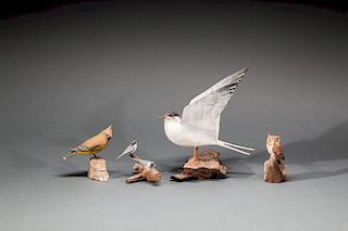 Four Bird Carvings