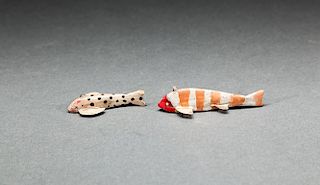 Two Miniature Fish Decoys